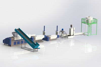 Système de granulation plastique à double vis à triple étage